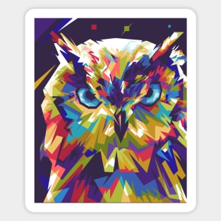 Owl Colorful with Background Sticker